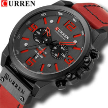 Load image into Gallery viewer, CURREN Top Luxury Brand Men's Military Waterproof Leather Sport Quartz Watches Chronograph Date Fashion Casual Men's Clock 8314