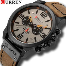 Load image into Gallery viewer, CURREN Top Luxury Brand Men's Military Waterproof Leather Sport Quartz Watches Chronograph Date Fashion Casual Men's Clock 8314