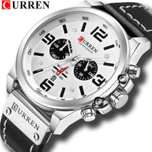Load image into Gallery viewer, CURREN Top Luxury Brand Men's Military Waterproof Leather Sport Quartz Watches Chronograph Date Fashion Casual Men's Clock 8314